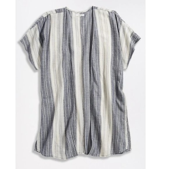 Maurices Tops - SOLD Maurices Blue Striped Open Front Kimono
